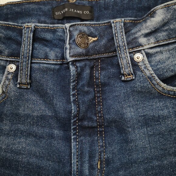 NWT Silver Jean Co. Ladies Size Medium Indigo Wash Hi-Rise Skinny Infinite Fit - Picture 6 of 11